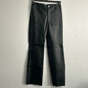 Princess Polly Faux Leather Black High Rise Pants Womens Size 4 Clubwear Goth